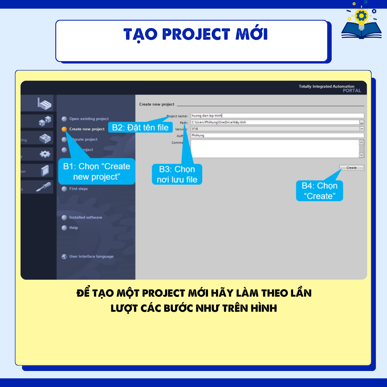 tạo project mới trong TIA Portal