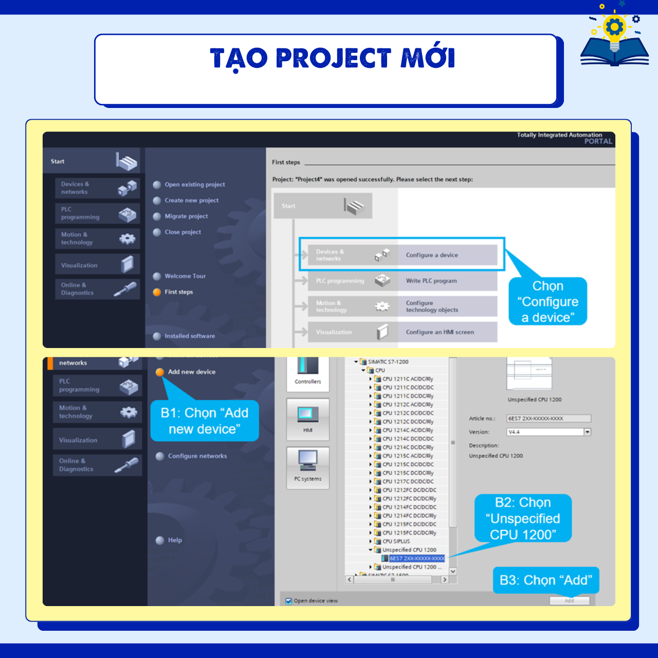tạo project mới trong TIA Portal
